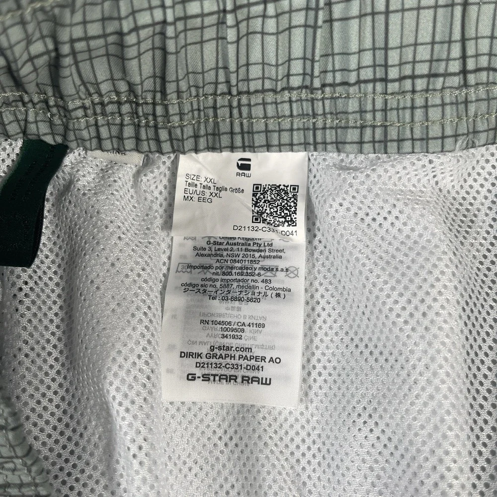 G-Star Dirik Iceberg Green Graphic Paper Allover Swim Shorts Mens XXL  Upper Leg